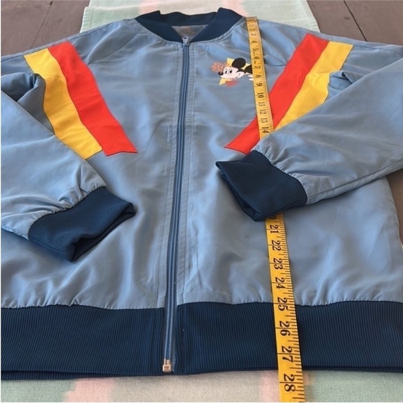 Disney Mickey Mouse Retro Windbreaker Jacket Blue Stripe Small - Picture 8 of 10